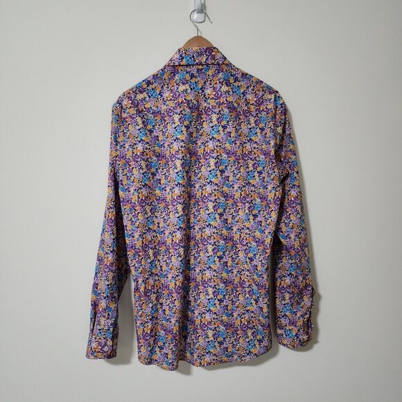 Kurt River Mens Kelsey Spread Shirt Slim Fit Button-Down Floral Cotton Size L - Picture 5 of 8